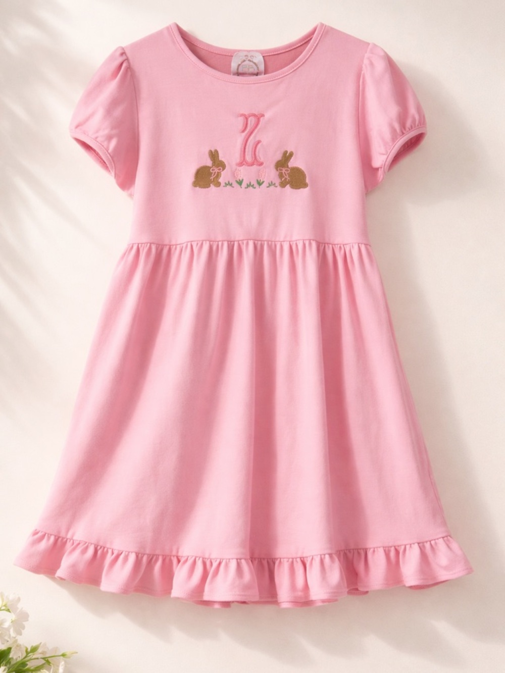 Personalized Easter Bunny Dress Size 12 Pink Monogram Z